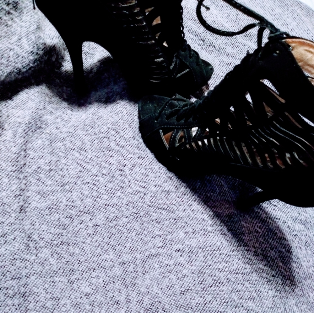 strappy heel booties size 5.5
